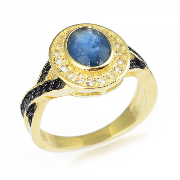 Sapphire, Spinel, Topaz & 925 Sterling Silver Ring