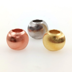 DIY 1 Gramm Perle, Kugel aus 925er Silber, plattiert mit weißem Rhodium, Gelbgold oder Roségold.
