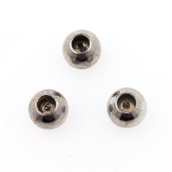 DIY 1 Gramm Kugelperle mit Silikon, aus rhodiniertem 925er Silber, 5, 4, 3 mm