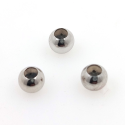DIY 1 Gramm Kugelperle mit Silikon, aus rhodiniertem 925er Silber, 5, 4, 3 mm