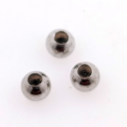 DIY 1 Gramm Kugelperle mit Silikon, aus rhodiniertem 925er Silber, 5, 4, 3 mm