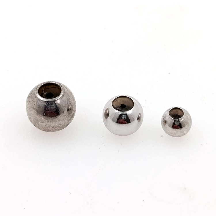 Fai da te: perlina a sfera da 1 grammo con silicone, in argento 925 placcato in rodio, 5, 4, 3 mm