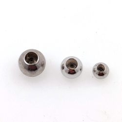DIY 1 gram ball bead with silicone, rhodium-plated 925 silver, 5, 4, 3 mm