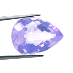 16,94 ct  Amethyst Birne Schnitt mit Schachbrett 21,64x15,64mm