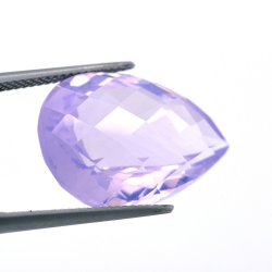 16,94 ct  Amethyst Birne Schnitt mit Schachbrett 21,64x15,64mm