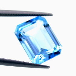 14,51 ct Blau Topas Smaragd Schnitt