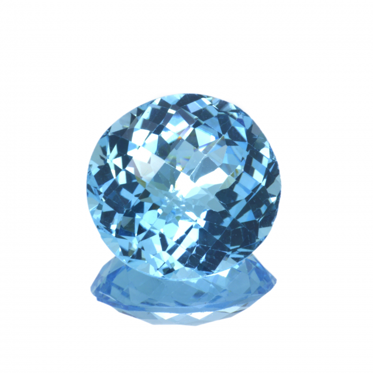 22,31 ct Blau Topas Rund Schnitt mit Schachbrett