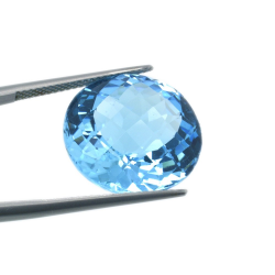 22,31 ct Blau Topas Rund Schnitt mit Schachbrett