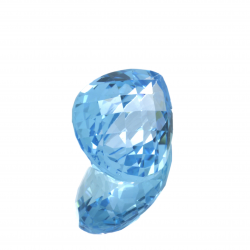 24,66 ct  Topacio Azul Talla Pera con Damero