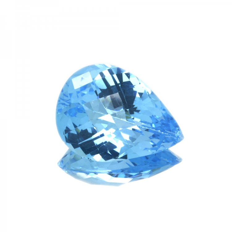 23,96 ct Topazio Blu in Facetatto Goccia Scachiera