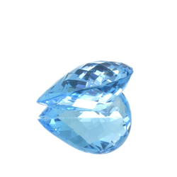 23,96 ct  Topacio Azul Talla Pera con Damero