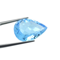 23,96 ct Blau Topas Birne Schnitt mit Schachbrett