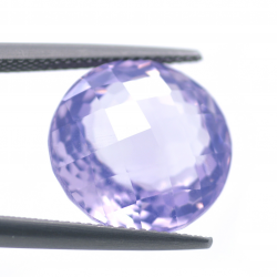 11,69 ct Lavendel-Amethyst Rund Schnitt mit Schachbrett 14,70x14,62mm