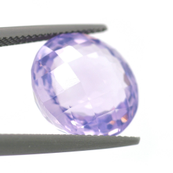 11,69 ct Lavendel-Amethyst Rund Schnitt mit Schachbrett 14,70x14,62mm