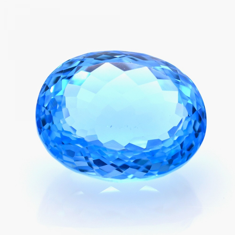 41,52 ct Topazio Blu Svizzero in Facetatto Ovale