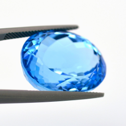 41,52 ct Topazio Blu Svizzero in Facetatto Ovale