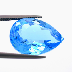 31,59 ct Topaze Bleu Suisse Taille Poire