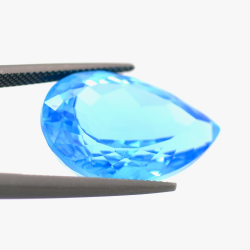 31,59 ct Topazio Blu Svizzero in Facetatto Goccia