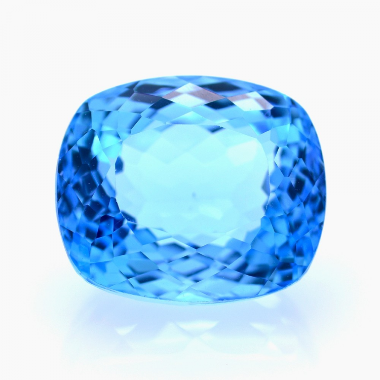 35,38 ct Topacio Azul Suizo Talla Cojín