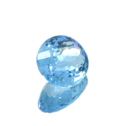 25.29 ct Topacio Azul Talla Ovalada con Damero