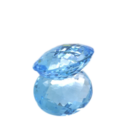 25.29 ct Topacio Azul Talla Ovalada con Damero