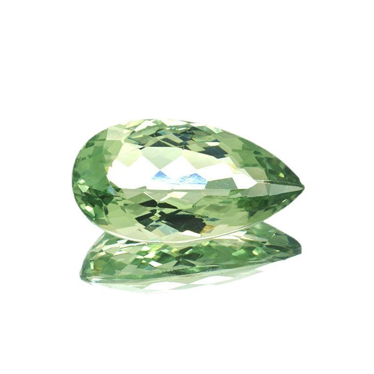 27,42 ct Prasiolite verte améthyste taille poire 28,4 x 15,5