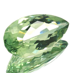 27,42 ct Prasiolite verte améthyste taille poire 28,4 x 15,5