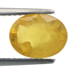 Saphir jaune 2,67 ct taille ovale 9,2x7,1 mm