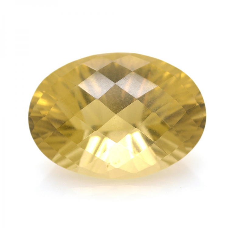 27.65ct Citrino Talla Ovalada Cóncavo Damero