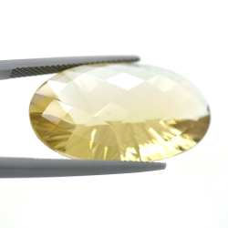 23.89ct Citrine Ovale Concave Damier