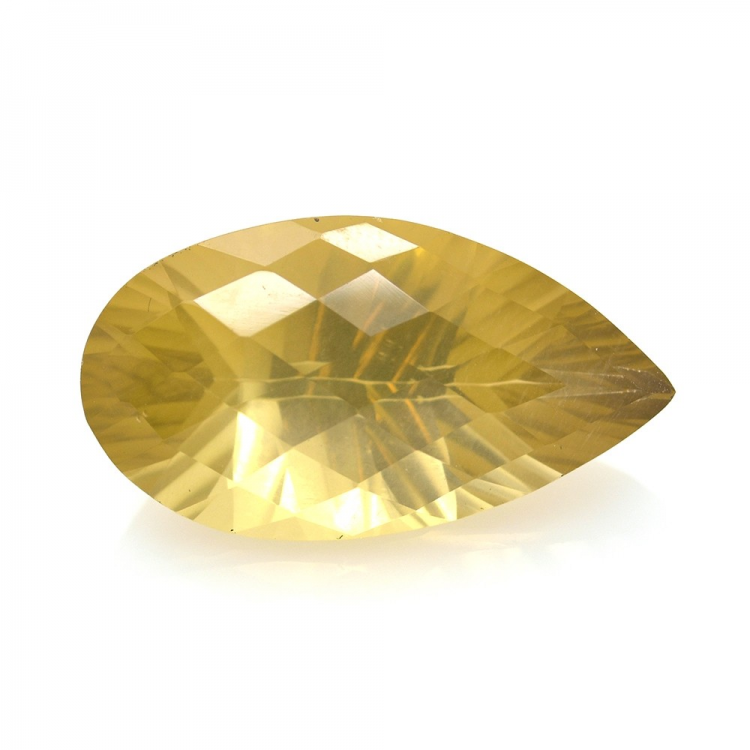 27.01ct Citrine Poire Concave Damier