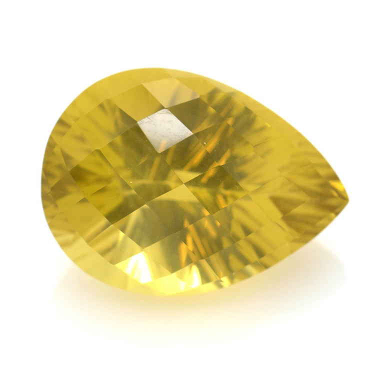 43.57ct Citrino Goccia Concavo Scacchiera