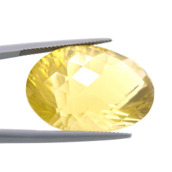 44.97ct Citrino Talla Ovalada Cóncavo Damero