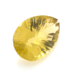 38.04ct Citrino Goccia Concavo Scacchiera