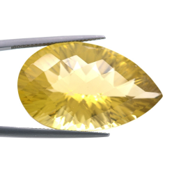 38.04ct Citrine Poire Concave Damier