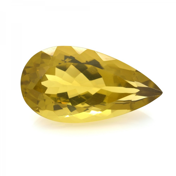 38.65ct Citrino Talla Pera Cóncavo Damero