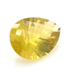 39.19ct Citrino Goccia Concavo Scacchiera