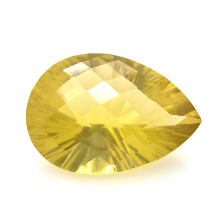 39.19ct Citrino Talla Pera Cóncavo Damero