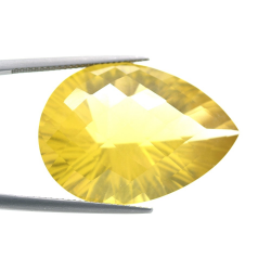 39.19ct Citrino Talla Pera Cóncavo Damero