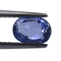 Saphir bleu 1,35 ct taille ovale 7,29x5,38 mm