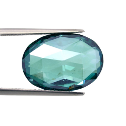 14.48ct Topacio Verde Talla Ovalada doble Damero