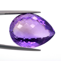 49.37ct Amethyst Birne Schnitt mit Schachbrett