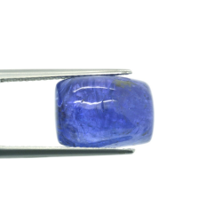 12.43ct Tansanit Cabochon Baguette Schnitt 14,05x10,29mm