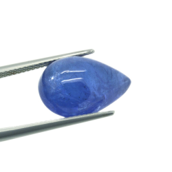 12,69 ct Tansanit Birnen-Cabochon-Schliff 16,65 x 11,26 mm