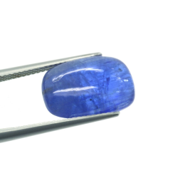 9.87ct Tansanit Cabochon Baguette Schnitt 15,94x10,43mm