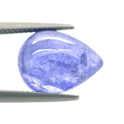 8.97ct Tansanit Cabochon Birne Schnitt 14,98x11,71mm