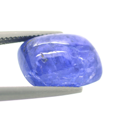 Tanzanite rectangulaire de 11,97 ct, taille cabochon 14,87x10,89 mm