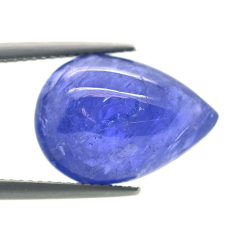 Taglio cabochon a pera di tanzanite da 10,98 ct, 16,70 x 11,90 mm