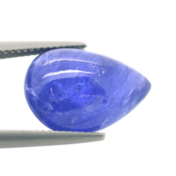 Tanzanite poire 10,98 ct taille cabochon 16,70x11,90 mm