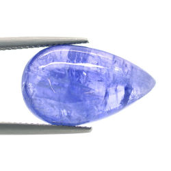 Cabochon A Pera Di Tanzanite Da 13,16 Ct, Taglio 20,28x12,22 Mm